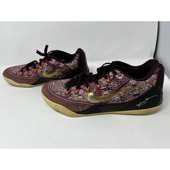 Nike Kobe 9 EM Low Deep Garnet Gold 646701-676 Size 13 Authentic main image 8